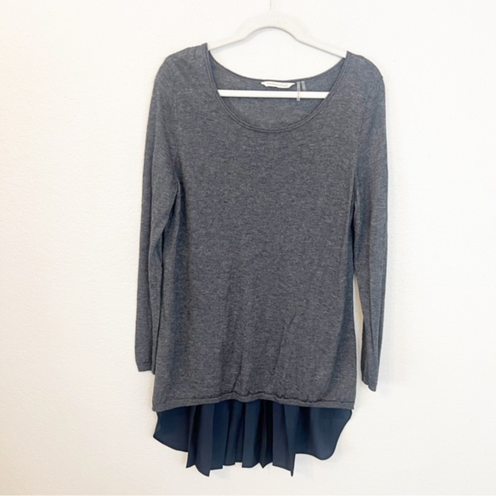 Soft‎ Surroundings Alpaca Blend Sweater with Semi Sheer Pleased Back
